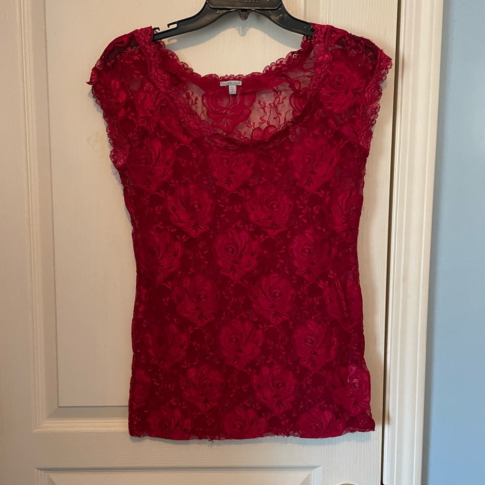Red lace shirt